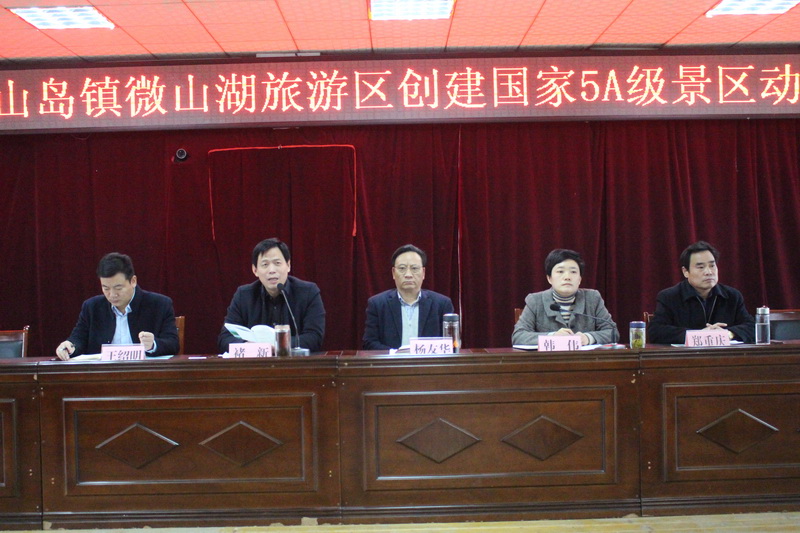 微山县文旅突破建设指挥部办公室主任褚新,微山岛镇党委书记韩伟,镇